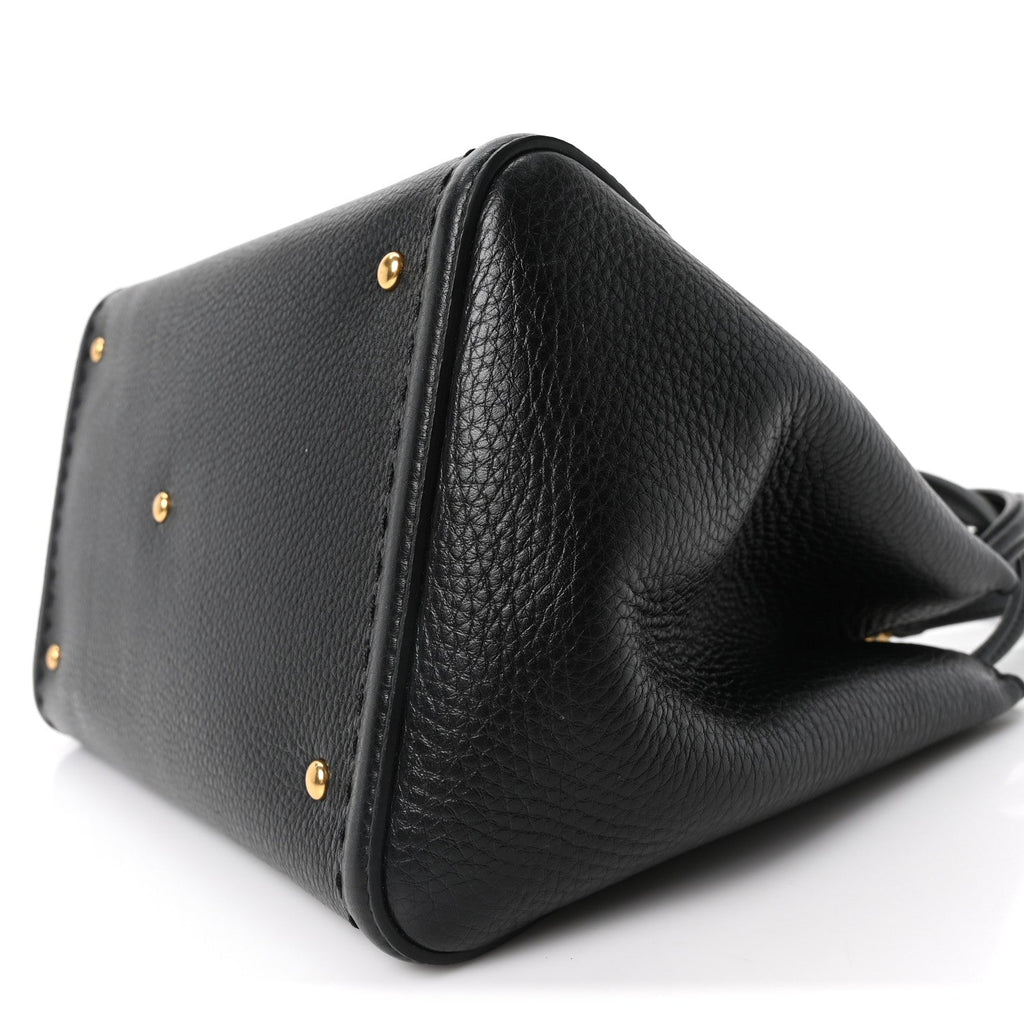Soft Grainy Calfskin Alltime Medium Handbag Black