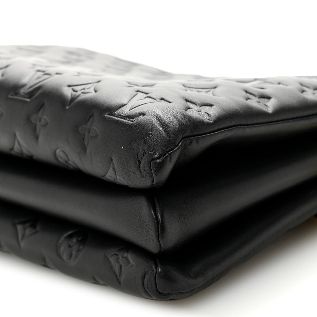 Lambskin Embossed Monogram Coussin MM Black