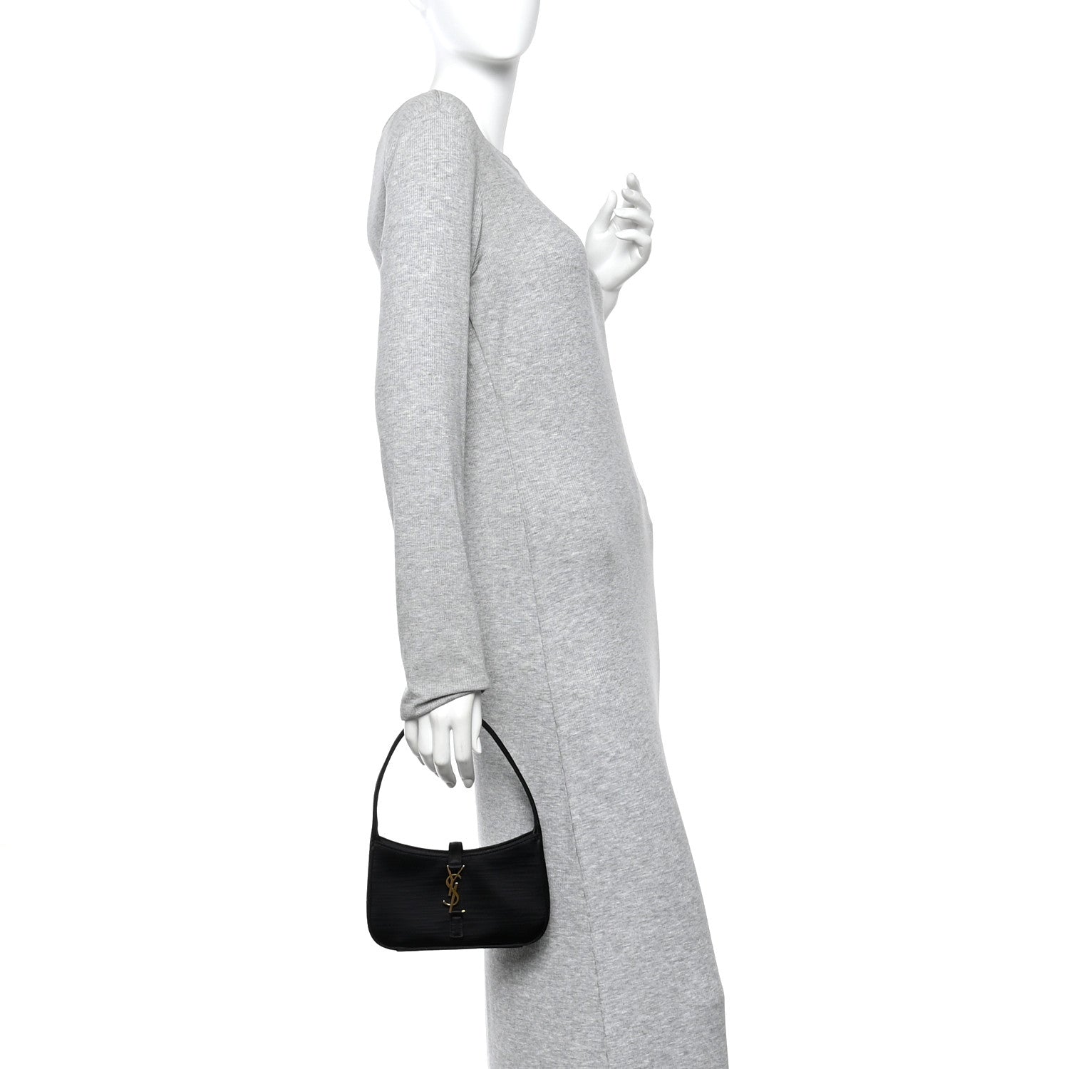 Satin Le 5 A 7 Mini Hobo Black