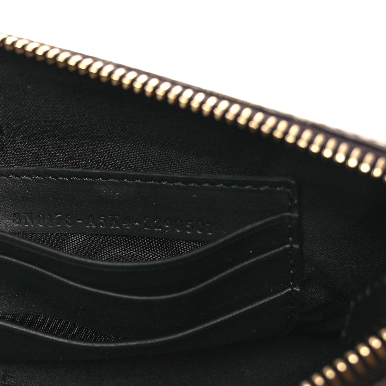 Glazed Fabric Vitello Century FF 1974 Stamp Patch Large Flat Pouch Mogano Panna Black