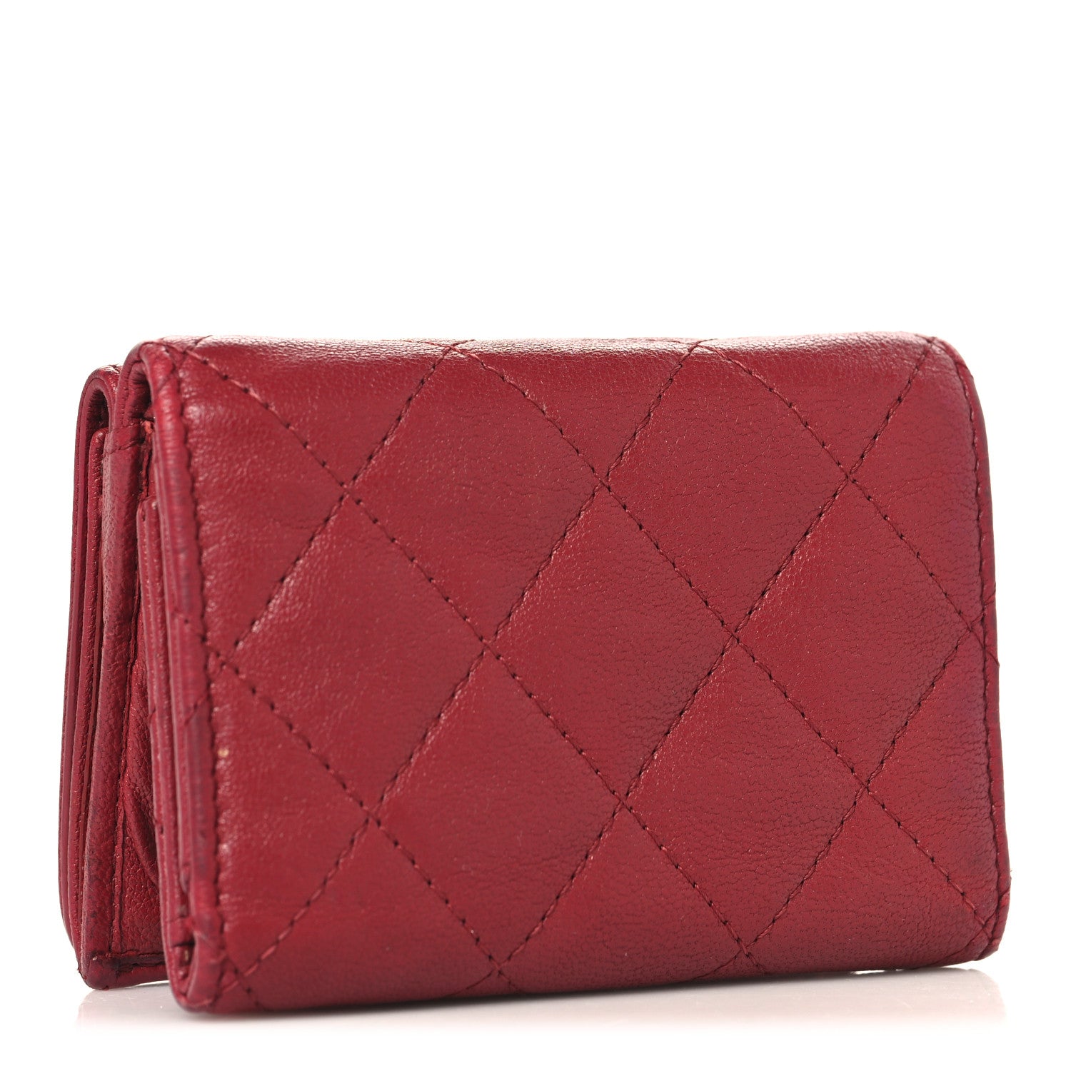 Caviar Quilted Vintage Mademoiselle Flap  Holder Dark Pink