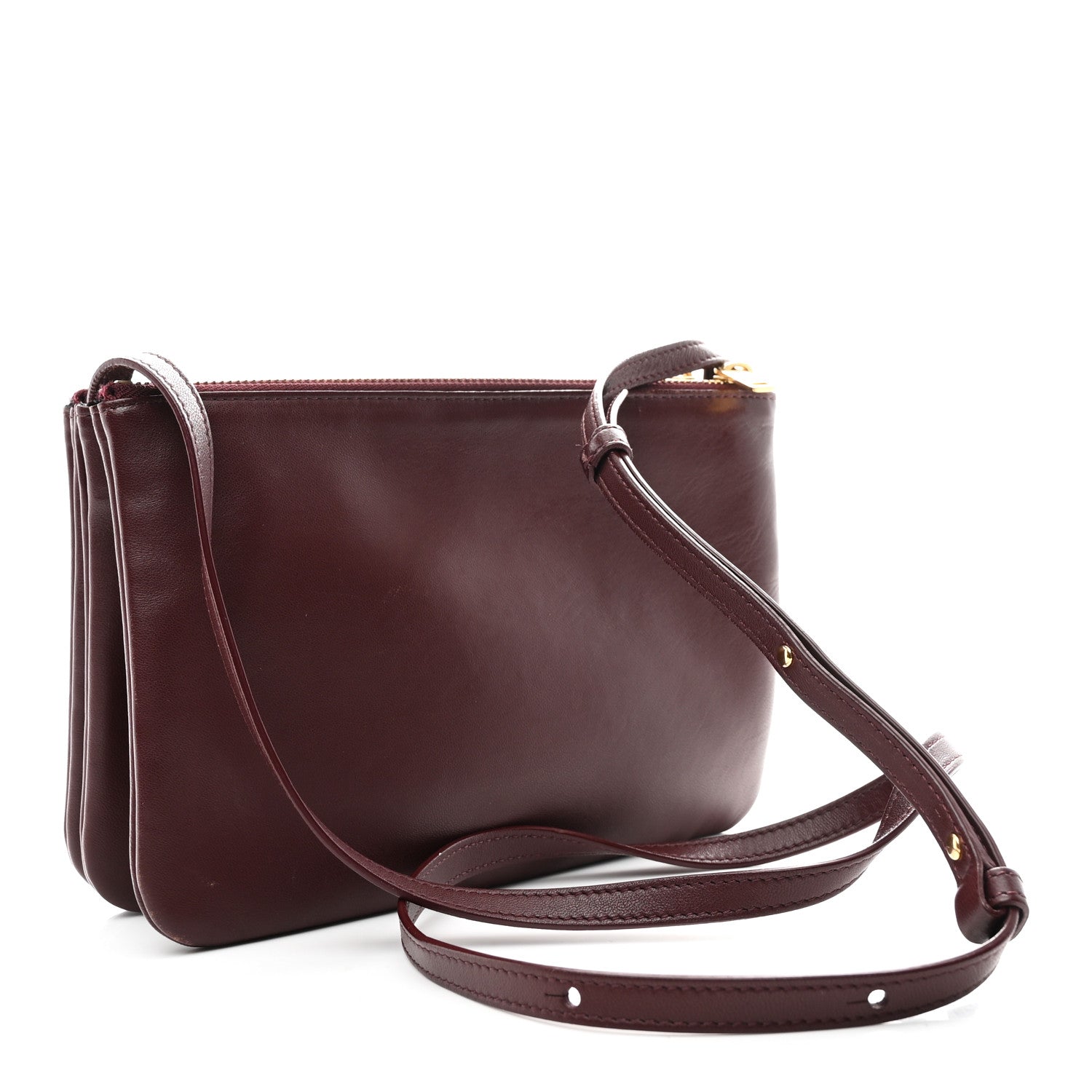Lambskin Small Trio Crossbody Bag Burgundy