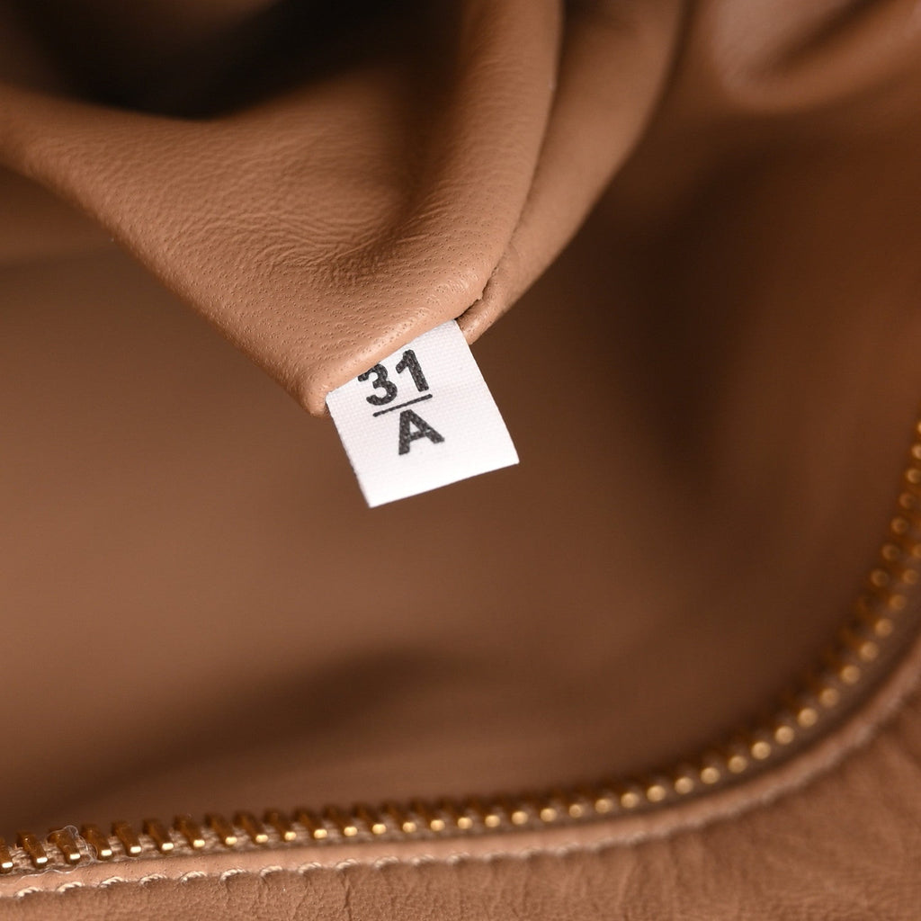 Soft Calfskin Large Aimée Shoulder Bag Travertine