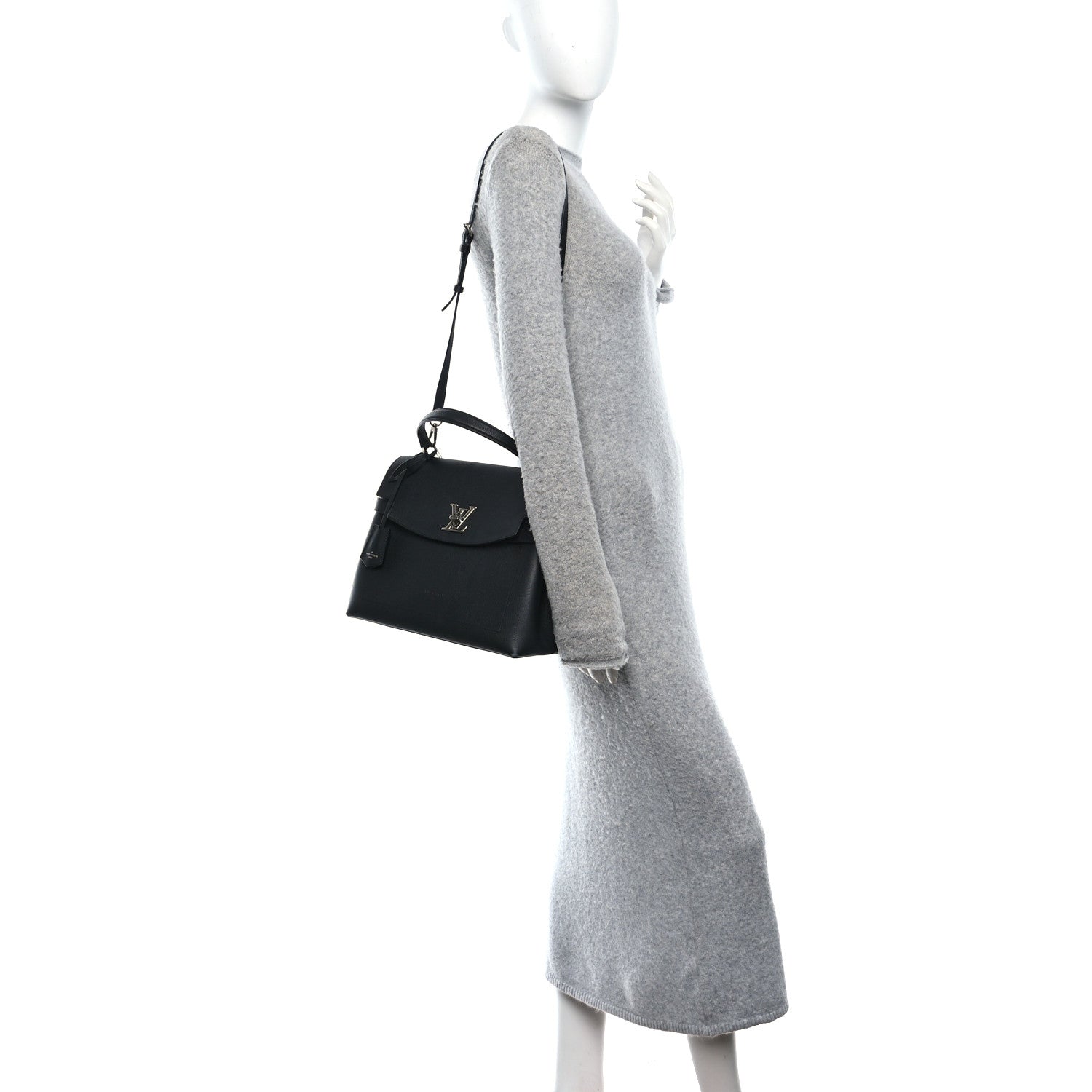 Soft Calfskin Lockme Ever MM Black