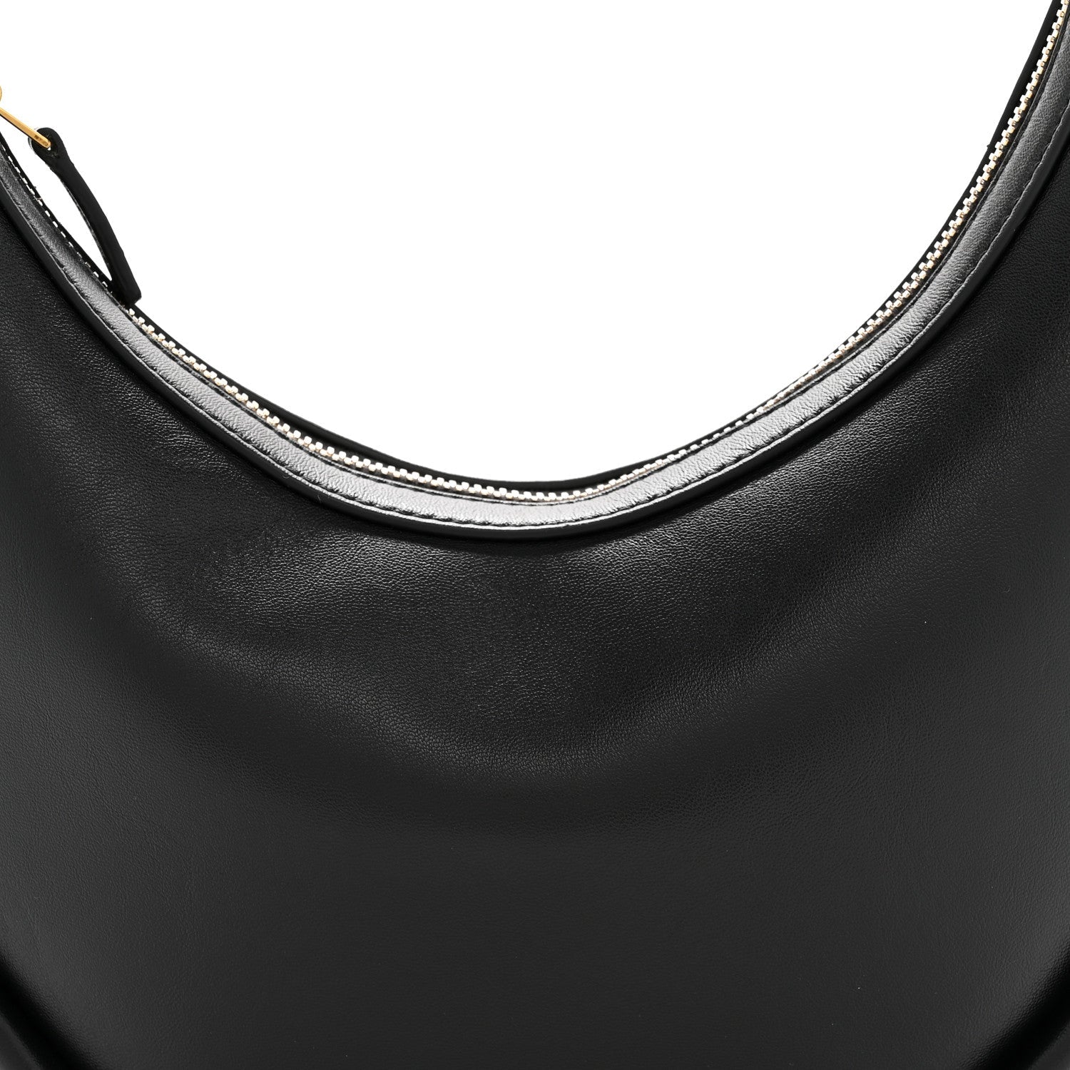 Smooth Calfskin Hula Hoop Shoulder Bag Black