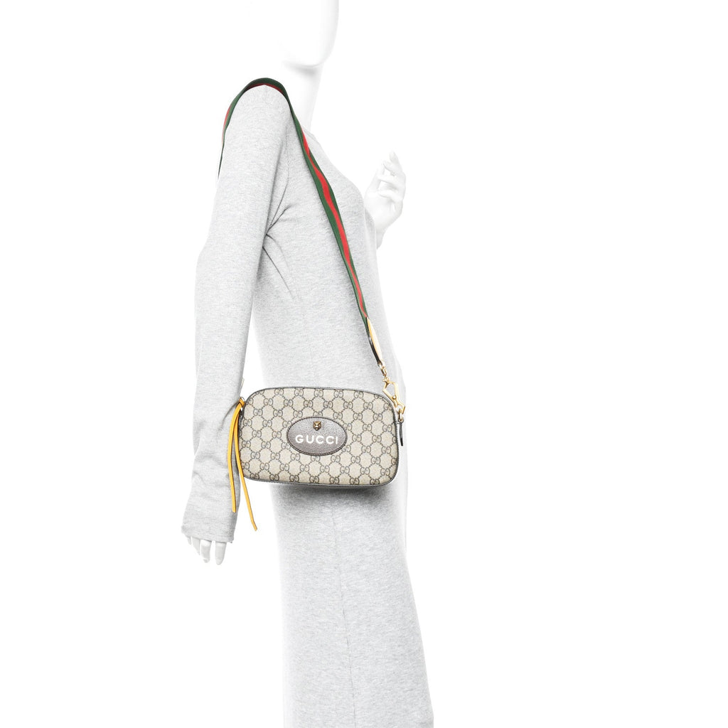 GG Supreme Monogram Web Neo Vintage Shoulder Bag Beige New Acero Crop