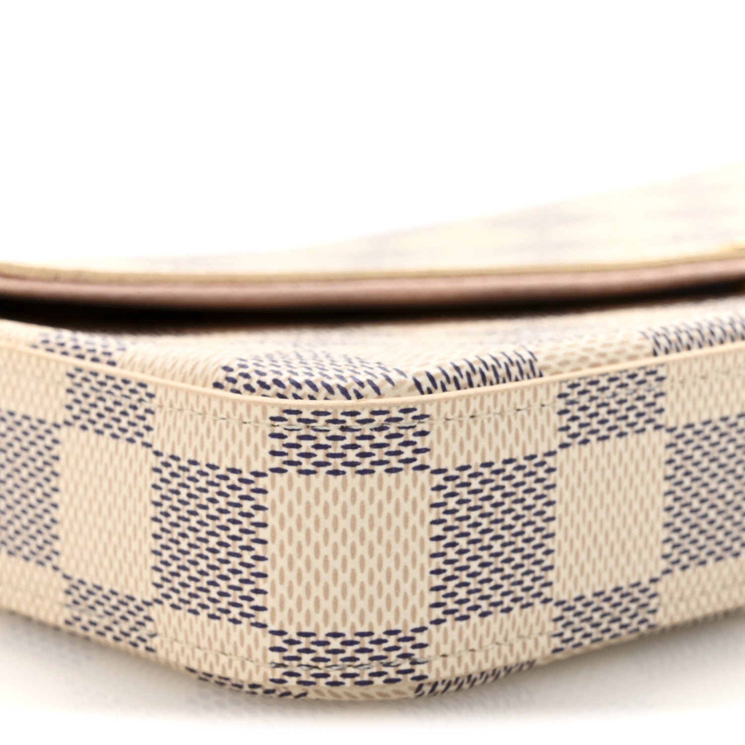 Damier Azur Pochette Felicie Chain Wallet Rose Ballerine