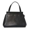 Grained Calfskin Edge Shoulder Bag Black