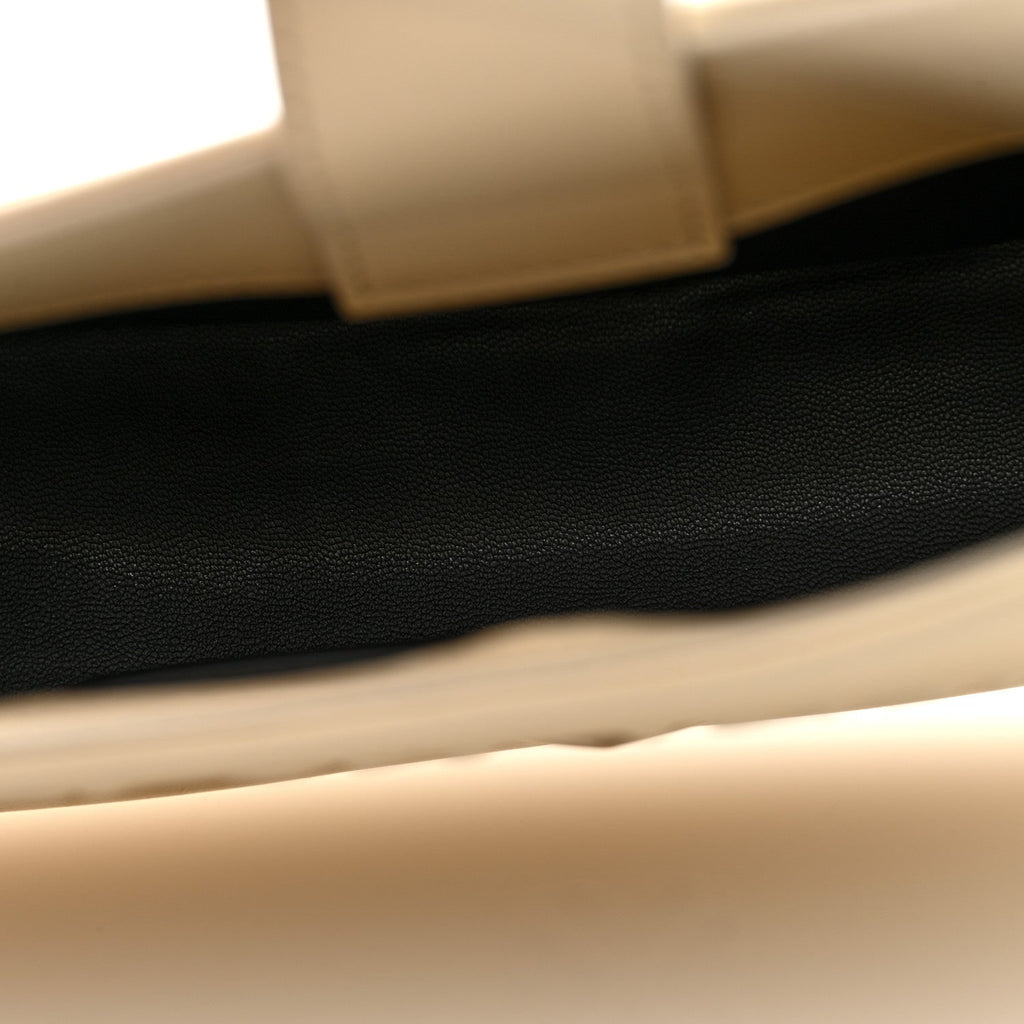 Calfskin 3D Glam Inside Jitney Shoulder Bag Beige