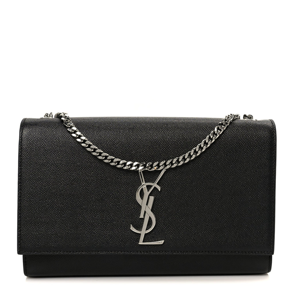 Grain De Poudre Medium Classic Monogram Kate Satchel Black