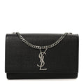 Grain De Poudre Medium Classic Monogram Kate Satchel Black