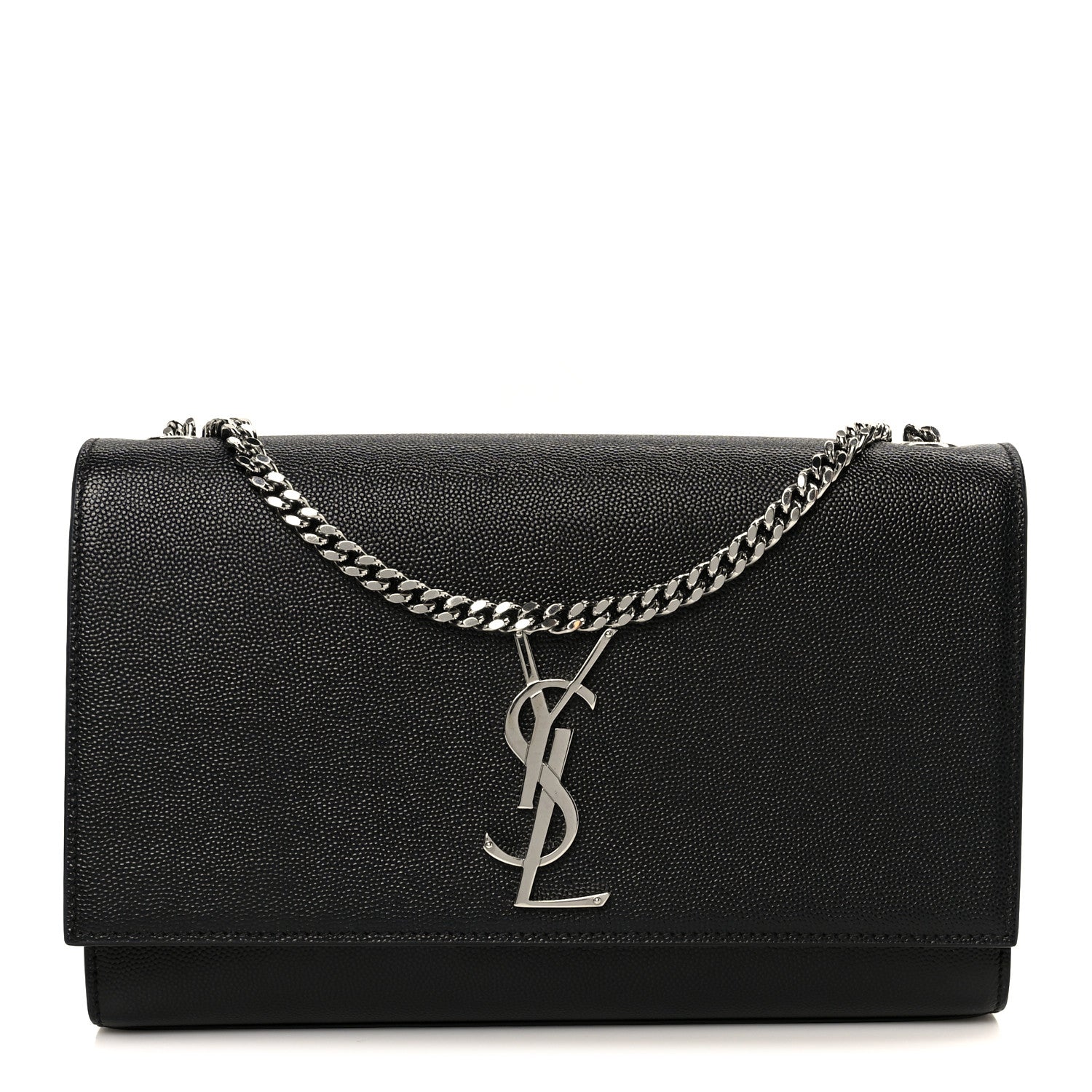 Grain De Poudre Medium Classic Monogram Kate Satchel Black