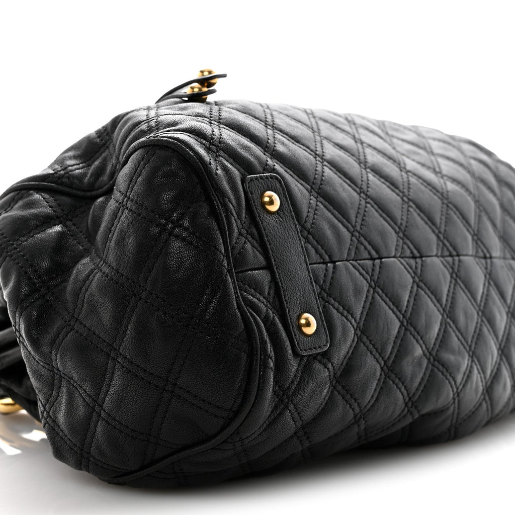 Calfskin Quilted Stam Black