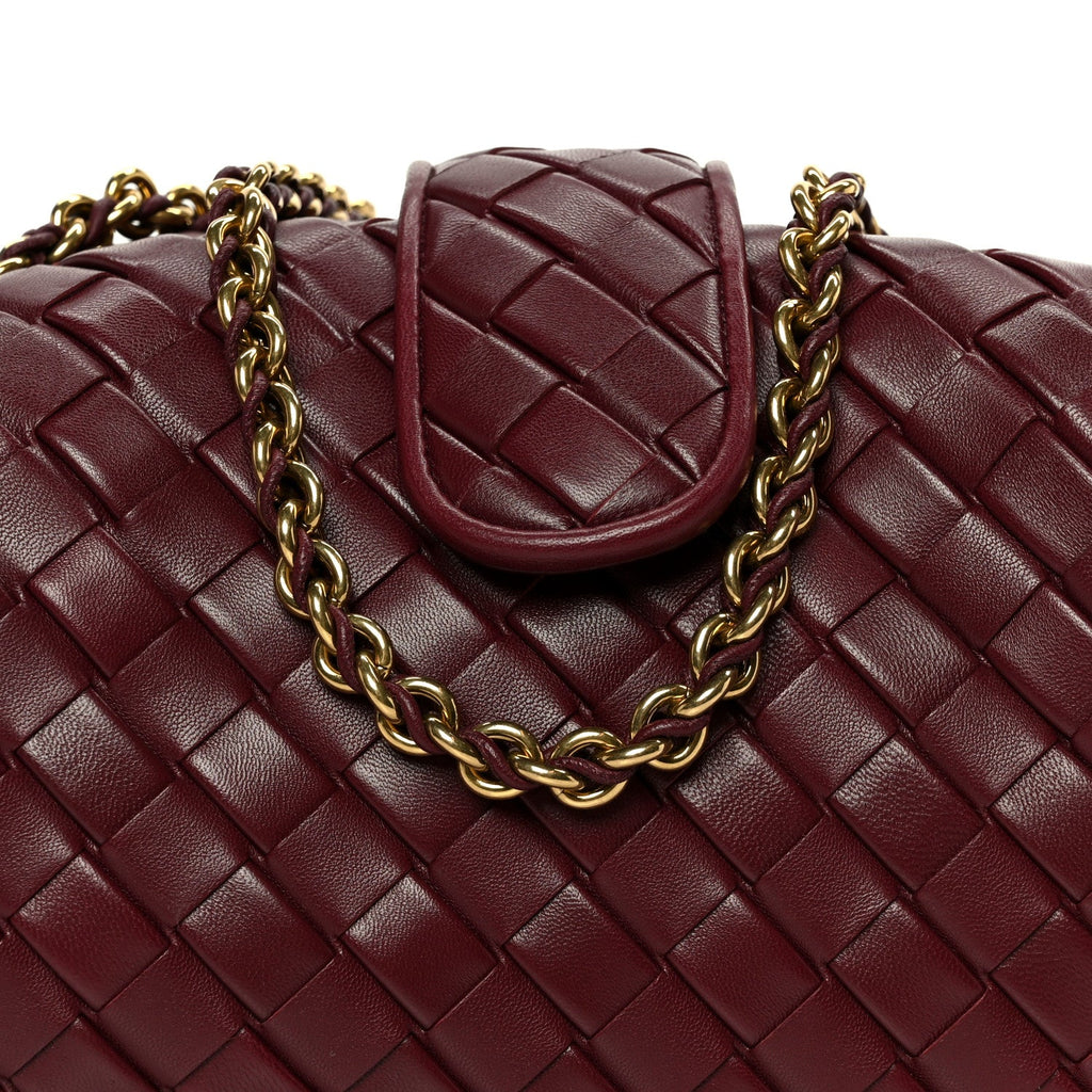 Nappa Intrecciato Small The Lauren 1980 Clutch With Chain Barolo