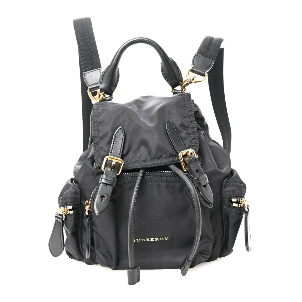 Nylon Small Crossbody Rucksack Backpack Black