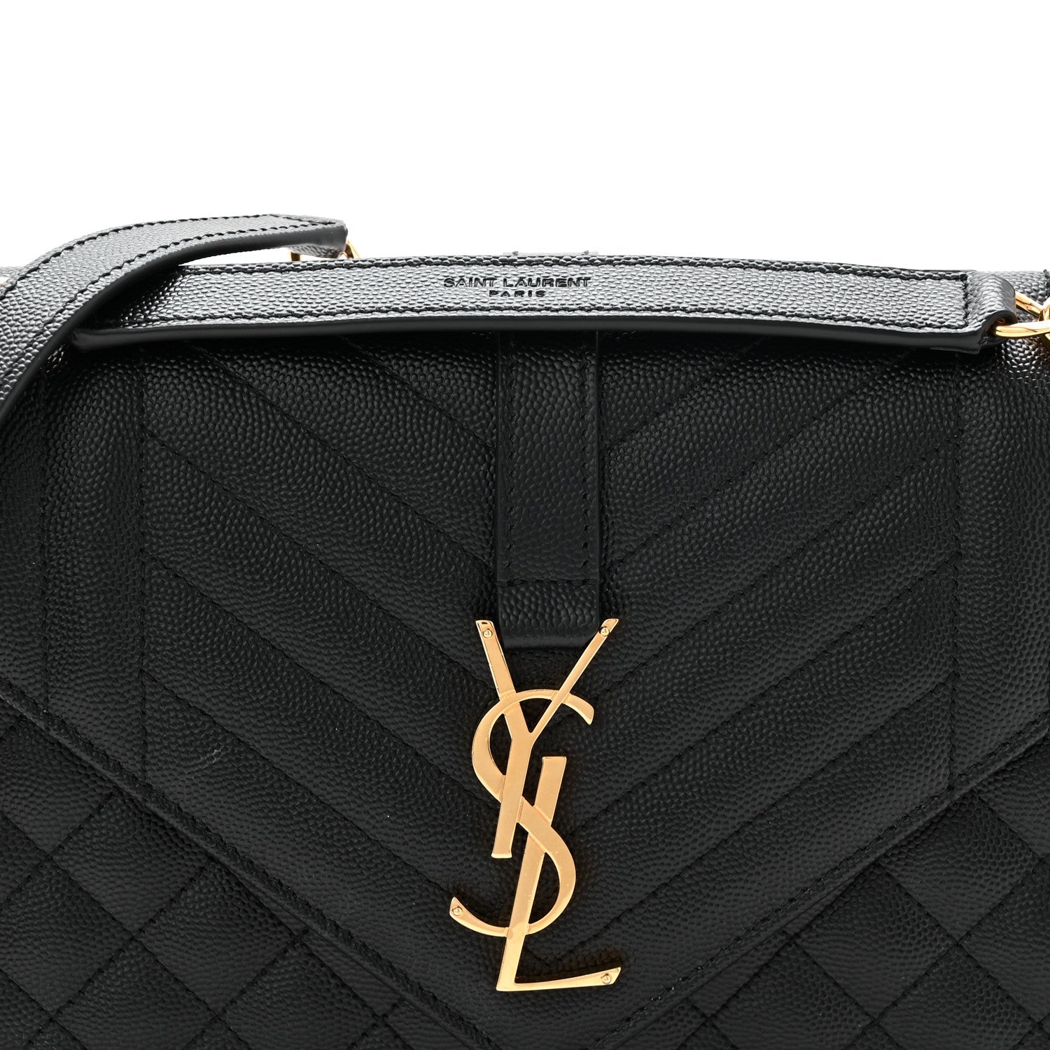 Grain De Poudre Textured Mixed Matelasse Triquilt Medium Monogram Satchel Black