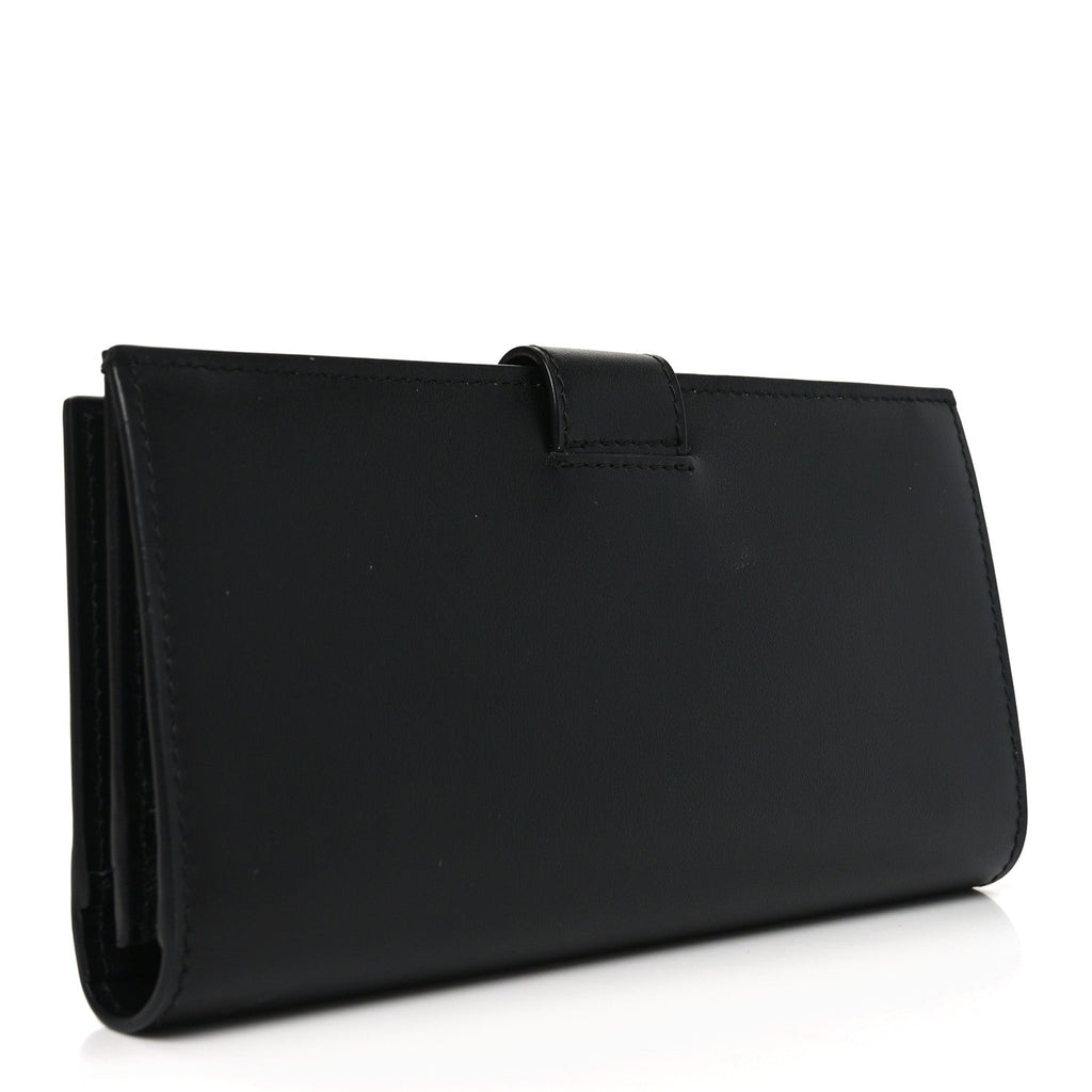 Saffiano Calfskin Large Triangle Continental Wallet Black