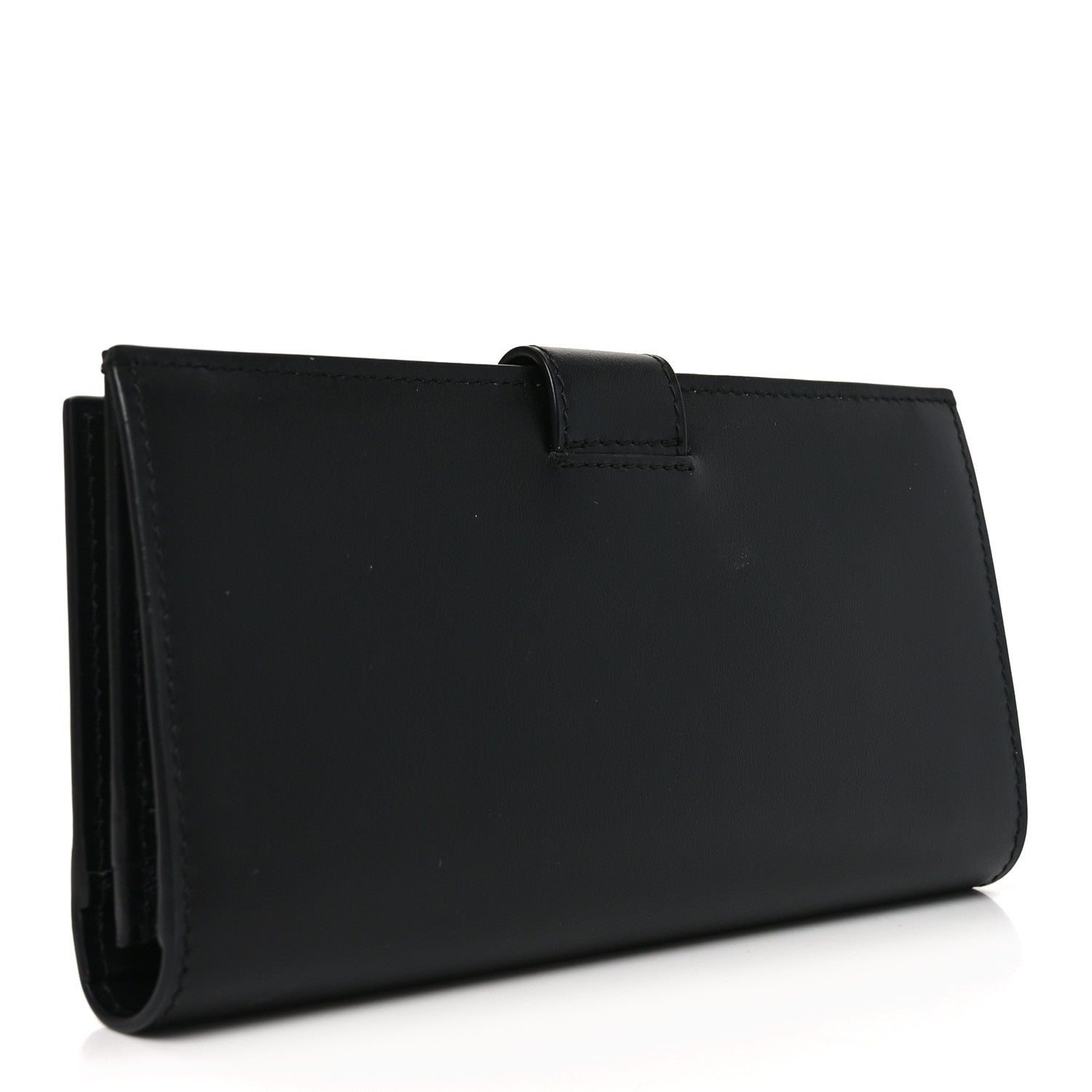 Saffiano Calfskin Large Triangle Continental Wallet Black