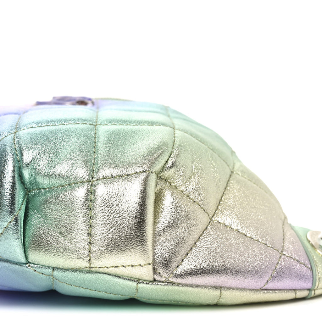Gradient Metallic Lambskin Quilted Walking Mood Waist Bag Fanny Pack Pink Purple Green