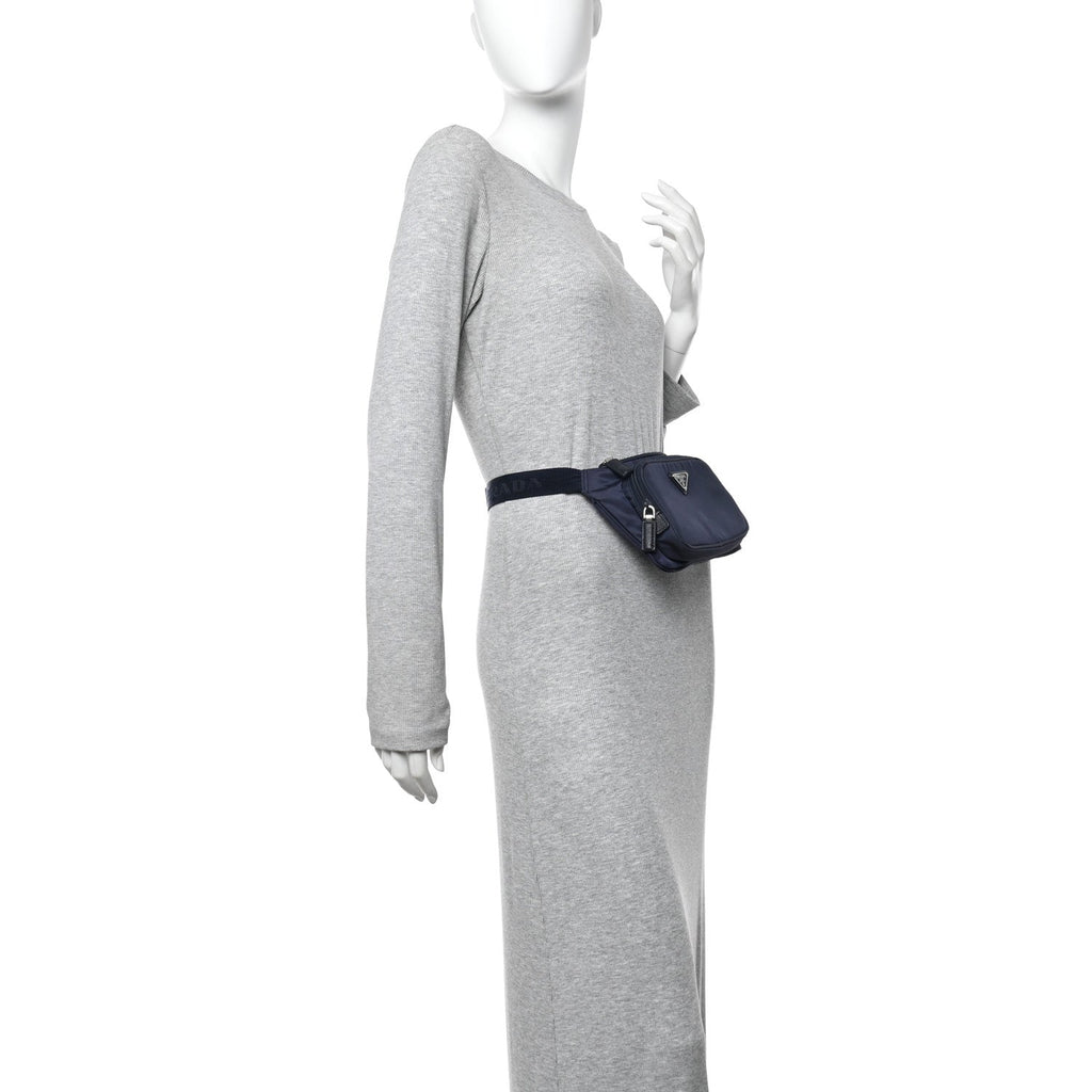 Re-Nylon Saffiano Belt Bag Navy