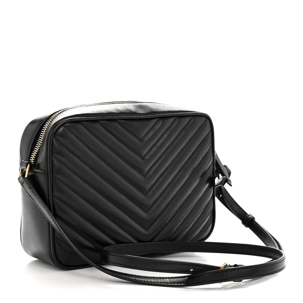 Calfskin Matelasse Monogram Lou Camera Bag Black