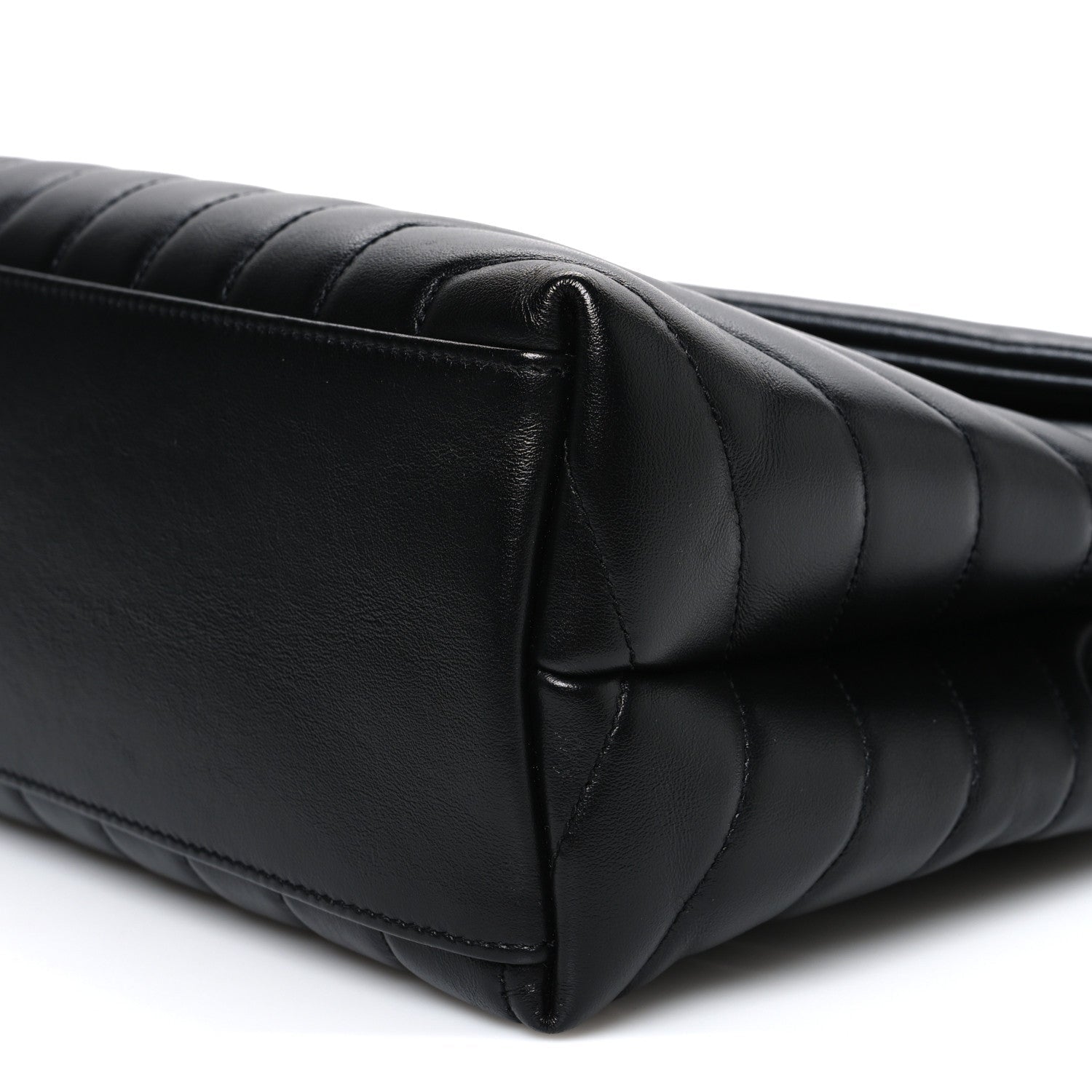 Calfskin Y Quilted Monogram Monochrome Medium Loulou Chain Satchel Black