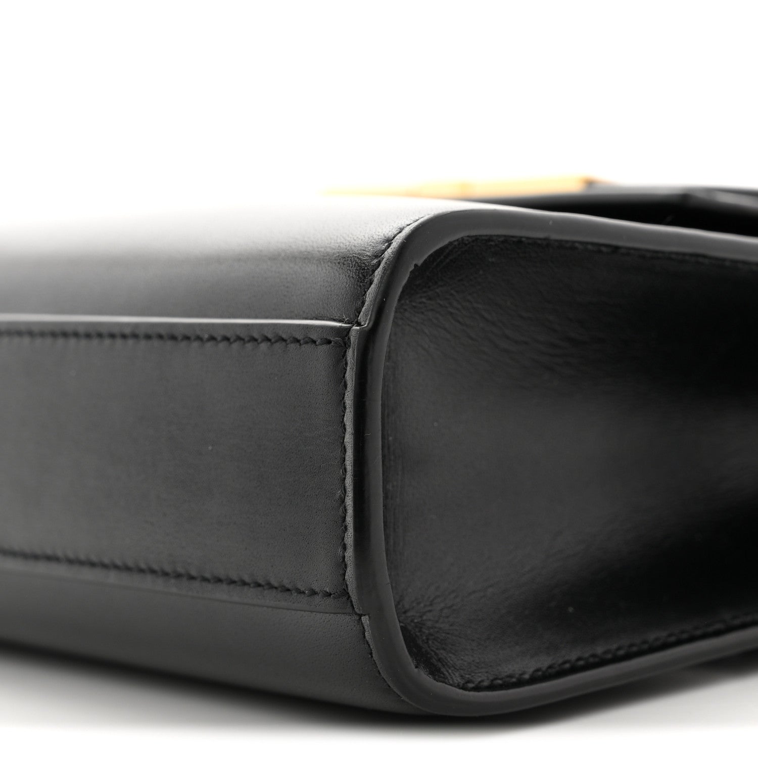 Smooth Calfskin Small Manhattan Shoulder Bag Black