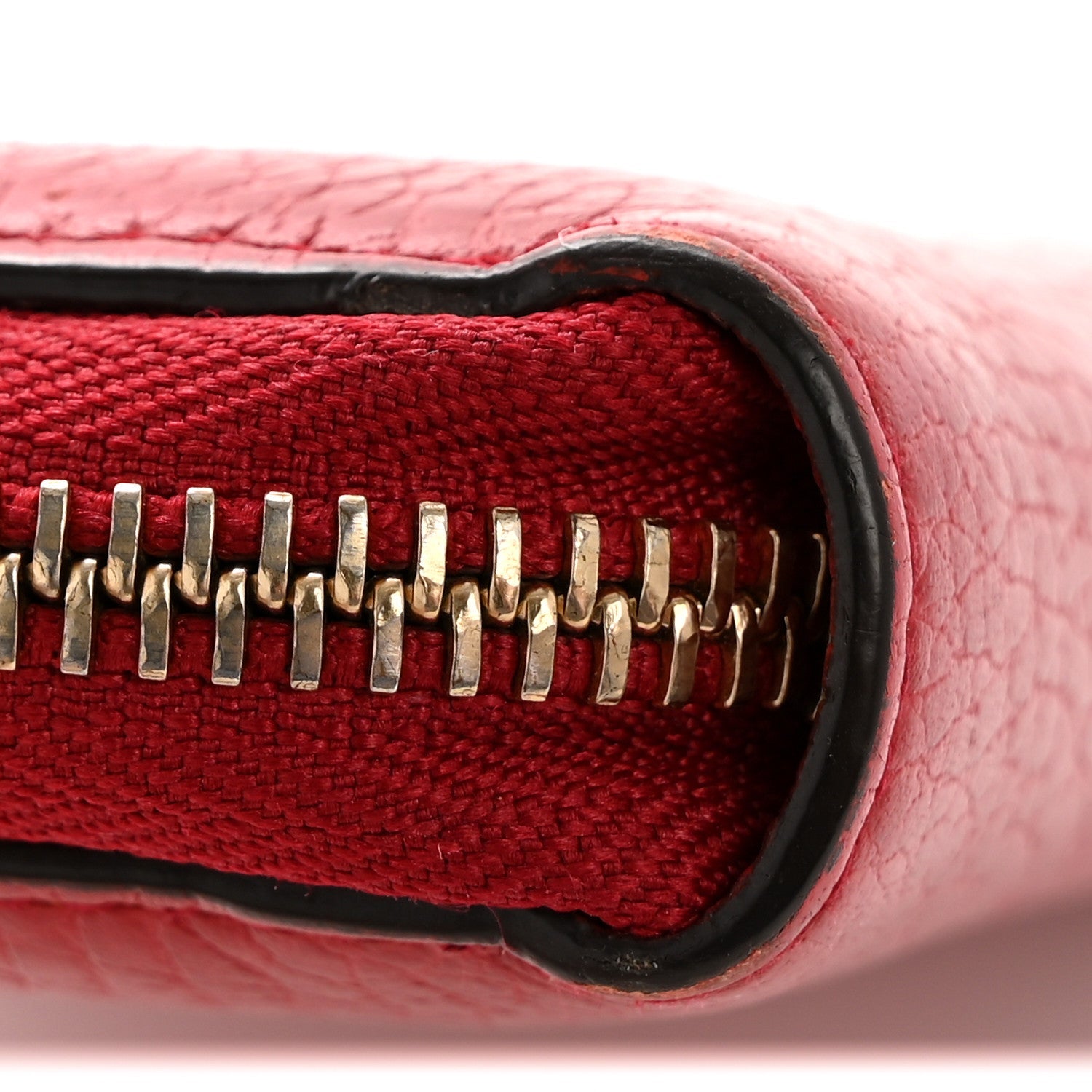 Dollar Calfskin GG Zip Around Wallet Red