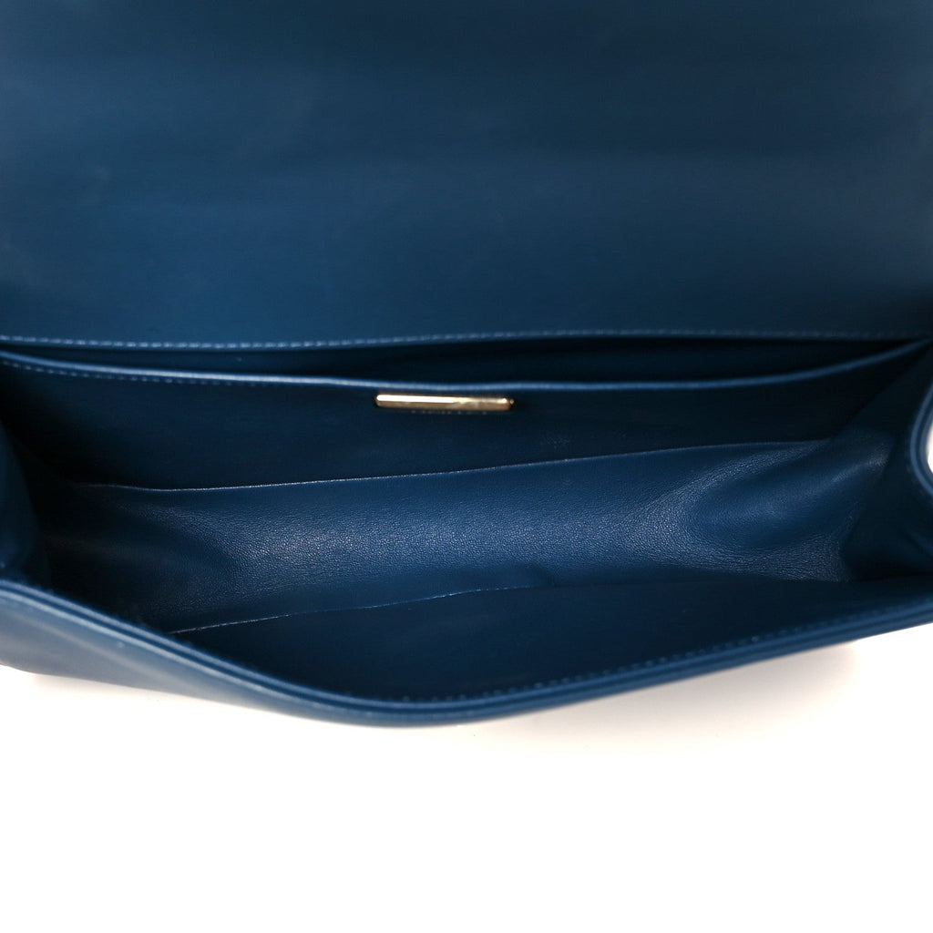 Snakeskin Medium Boy Flap Blue