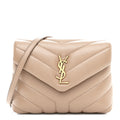 Calfskin Y Quilted Monogram Toy Loulou Crossbody Bag Dark Beige