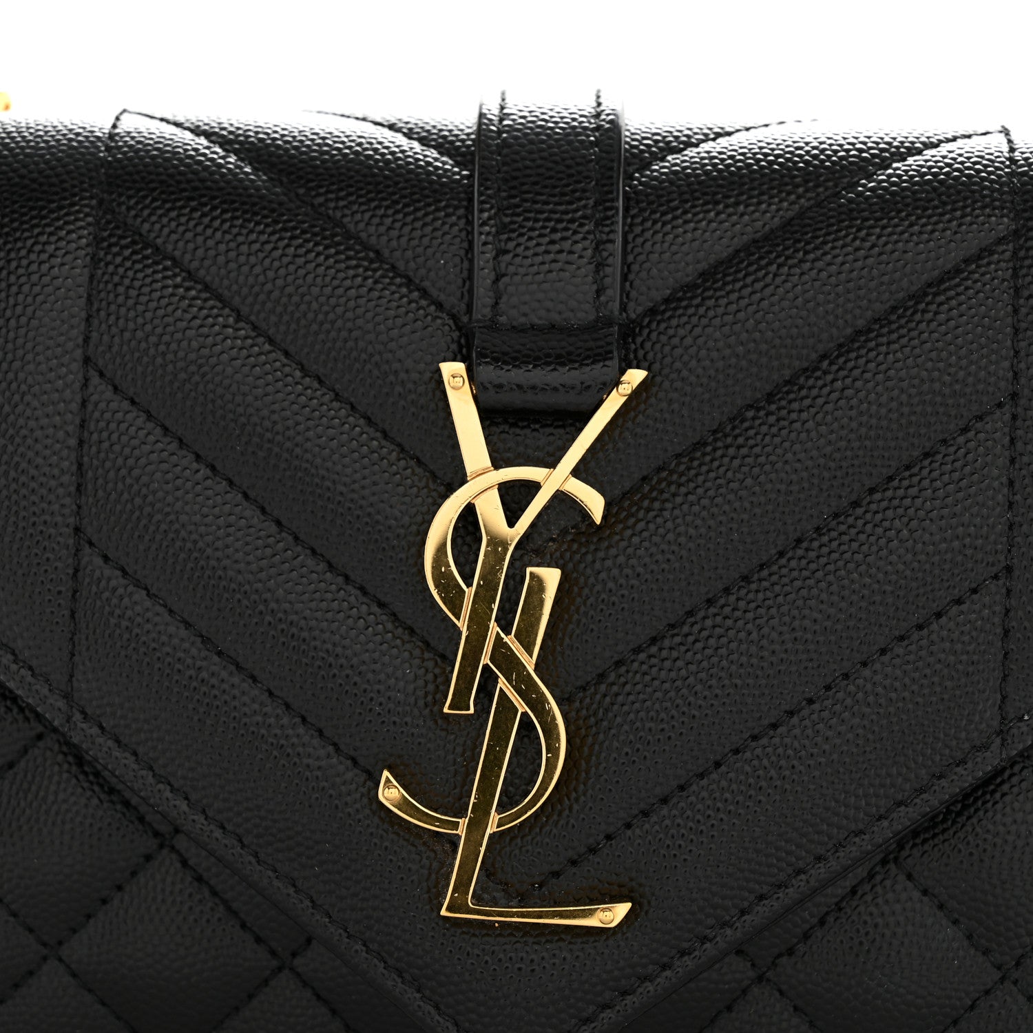 Grain De Poudre Textured Mixed Matelasse Triquilt Small Monogram Satchel Black