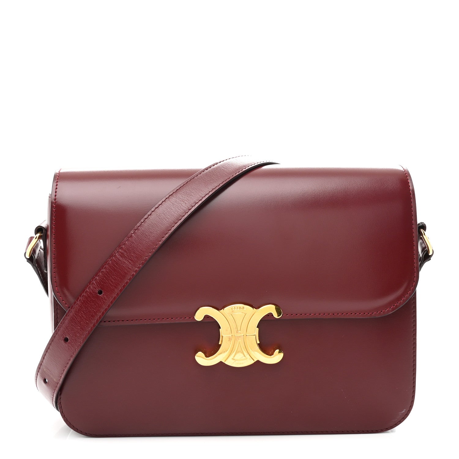 Shiny Calfskin Medium Triomphe Light Burgundy