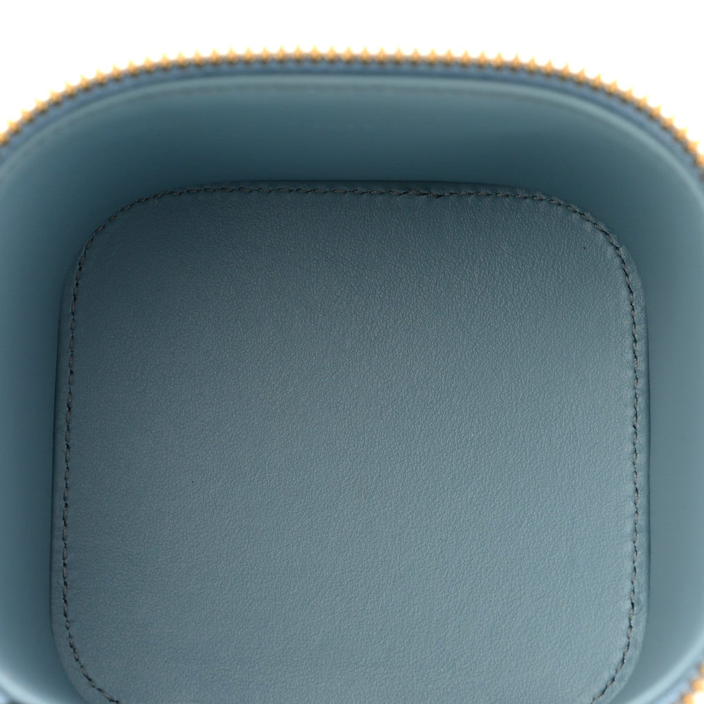 Smooth Calfskin Cuir Triomphe Mini Vanity Case California Blue