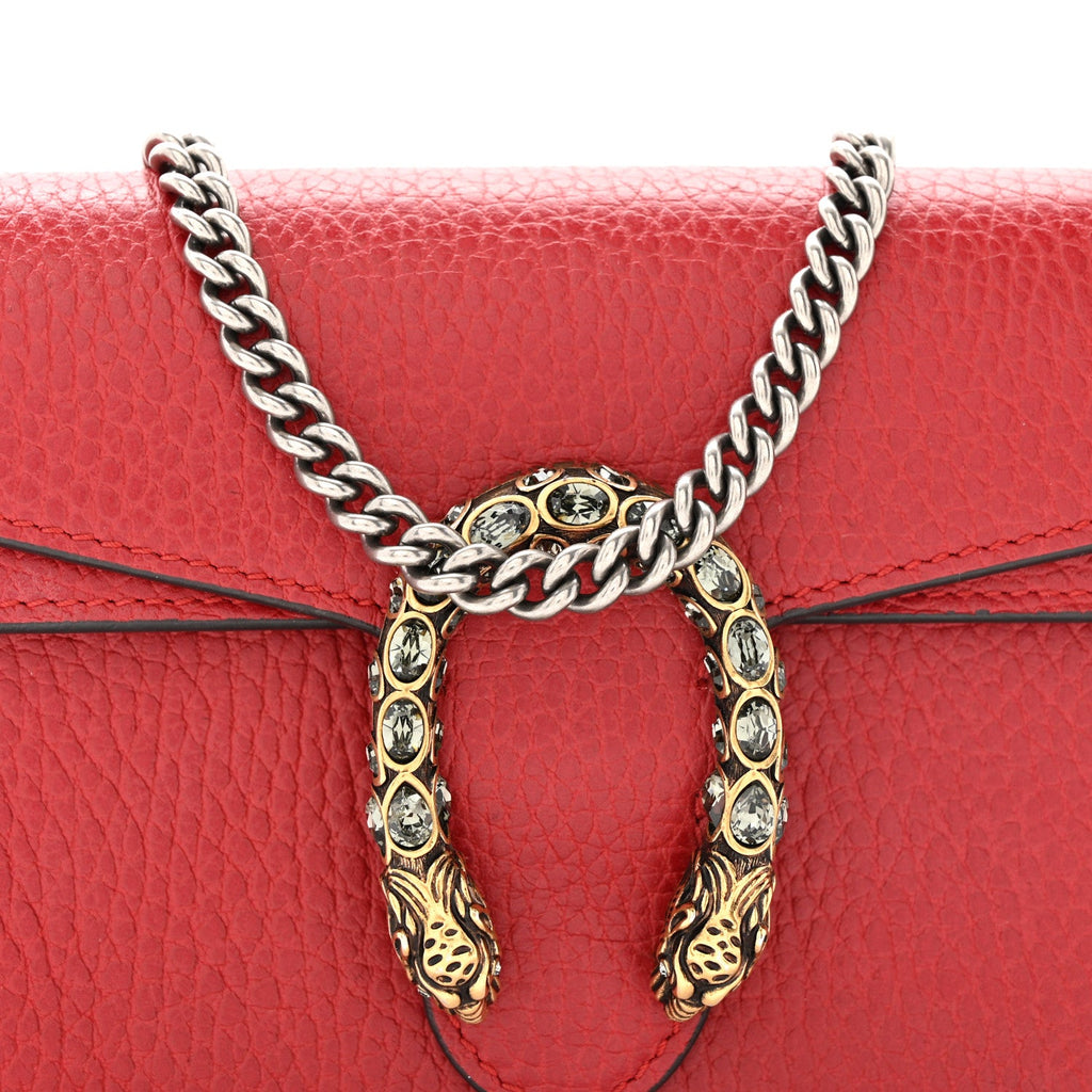 Calfskin Super Mini Dionysus Shoulder Bag Hibiscus Red