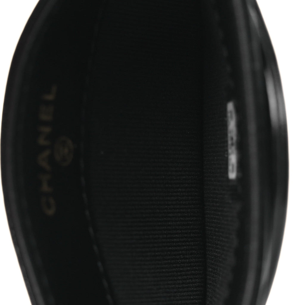 Shiny Crumpled Calfskin Quilted 31  Holder Black