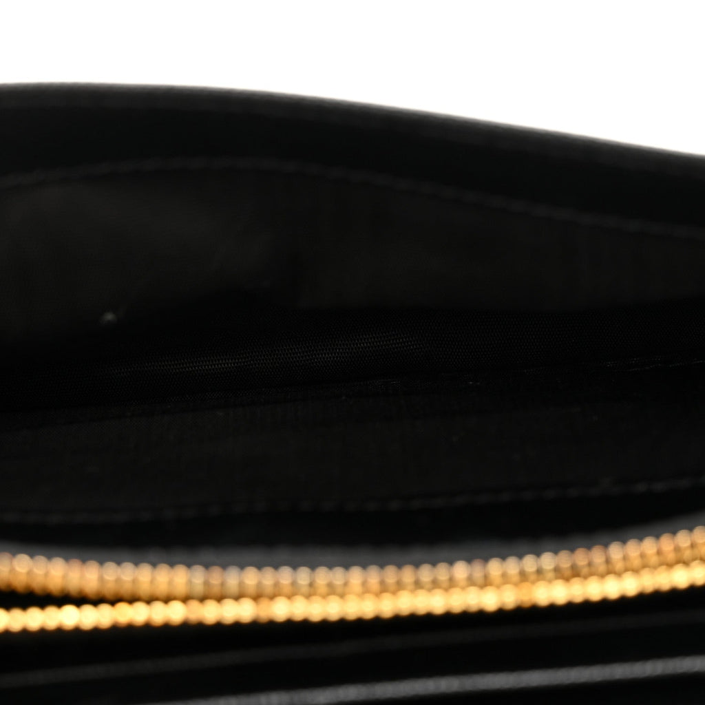 Saffiano Metal Oro Chain Wallet Black