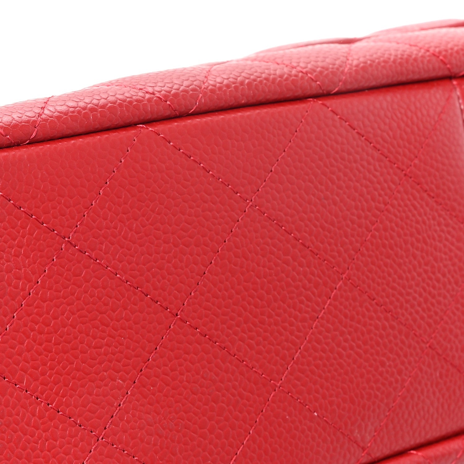 Caviar Quilted Jumbo Single Flap Red