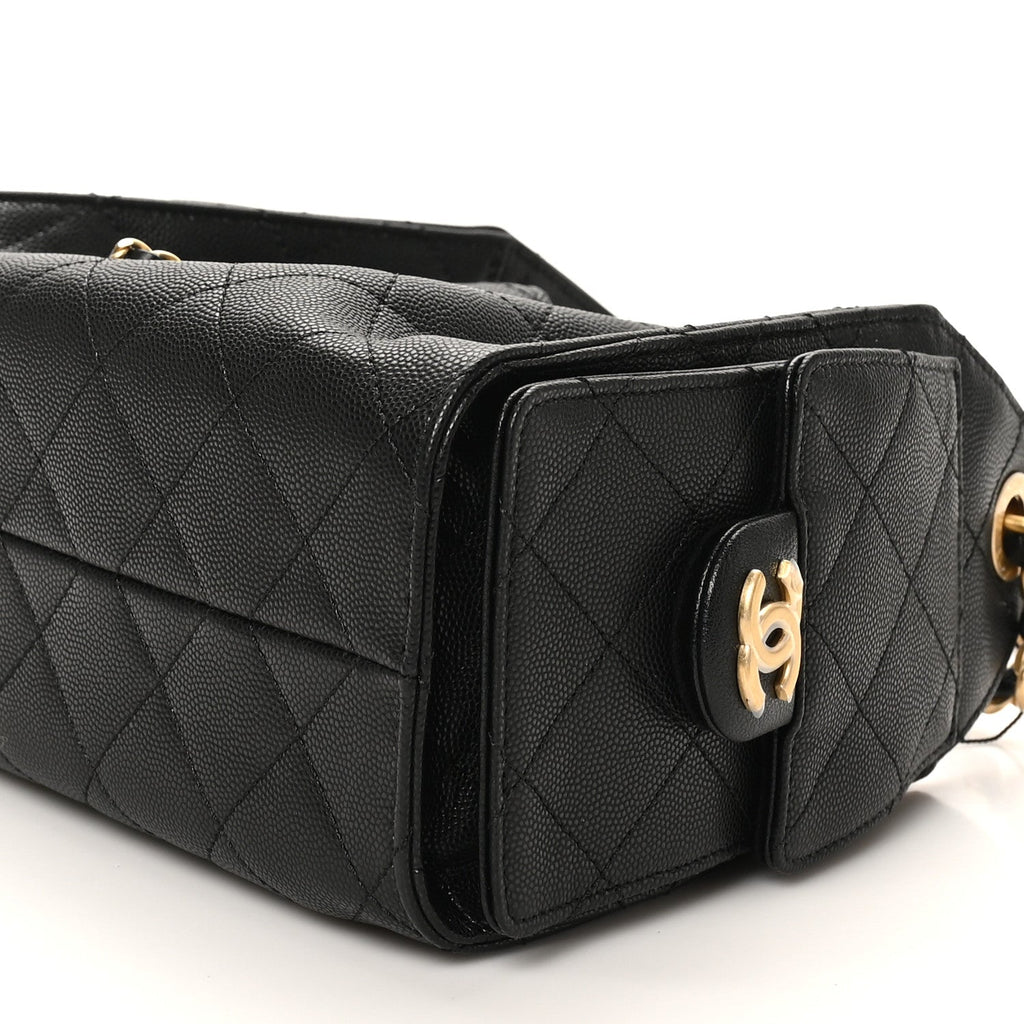 Caviar Quilted Mini Chanel 25 Handbag Black