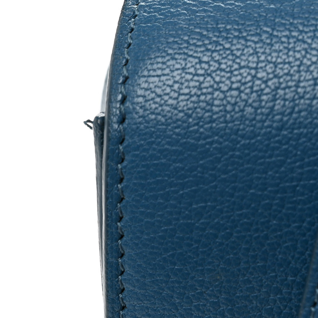 Goatskin Calfskin Medium Classic Box Flap Bag Deepsea