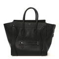 Drummed Calfskin Mini Luggage Black
