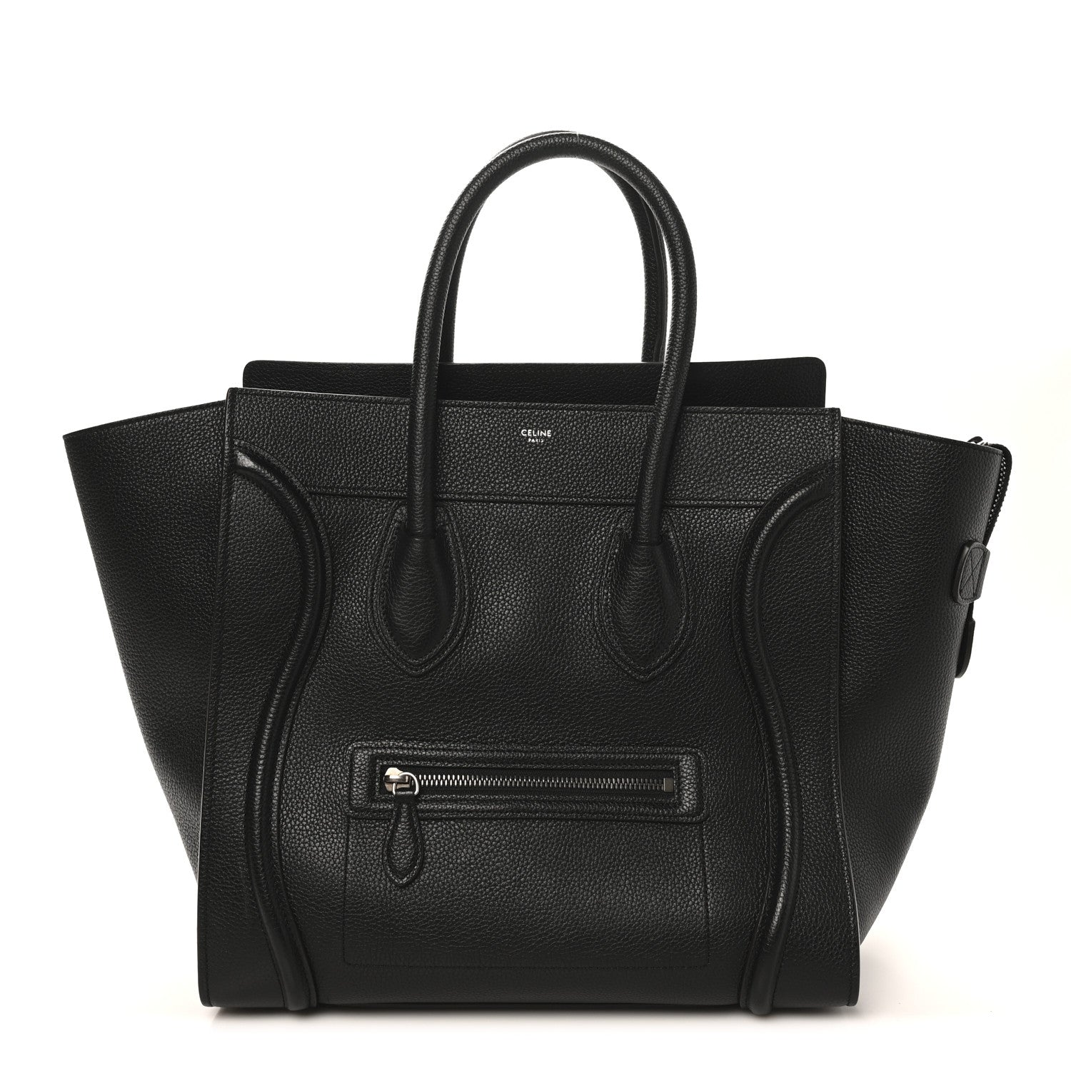 Drummed Calfskin Mini Luggage Black