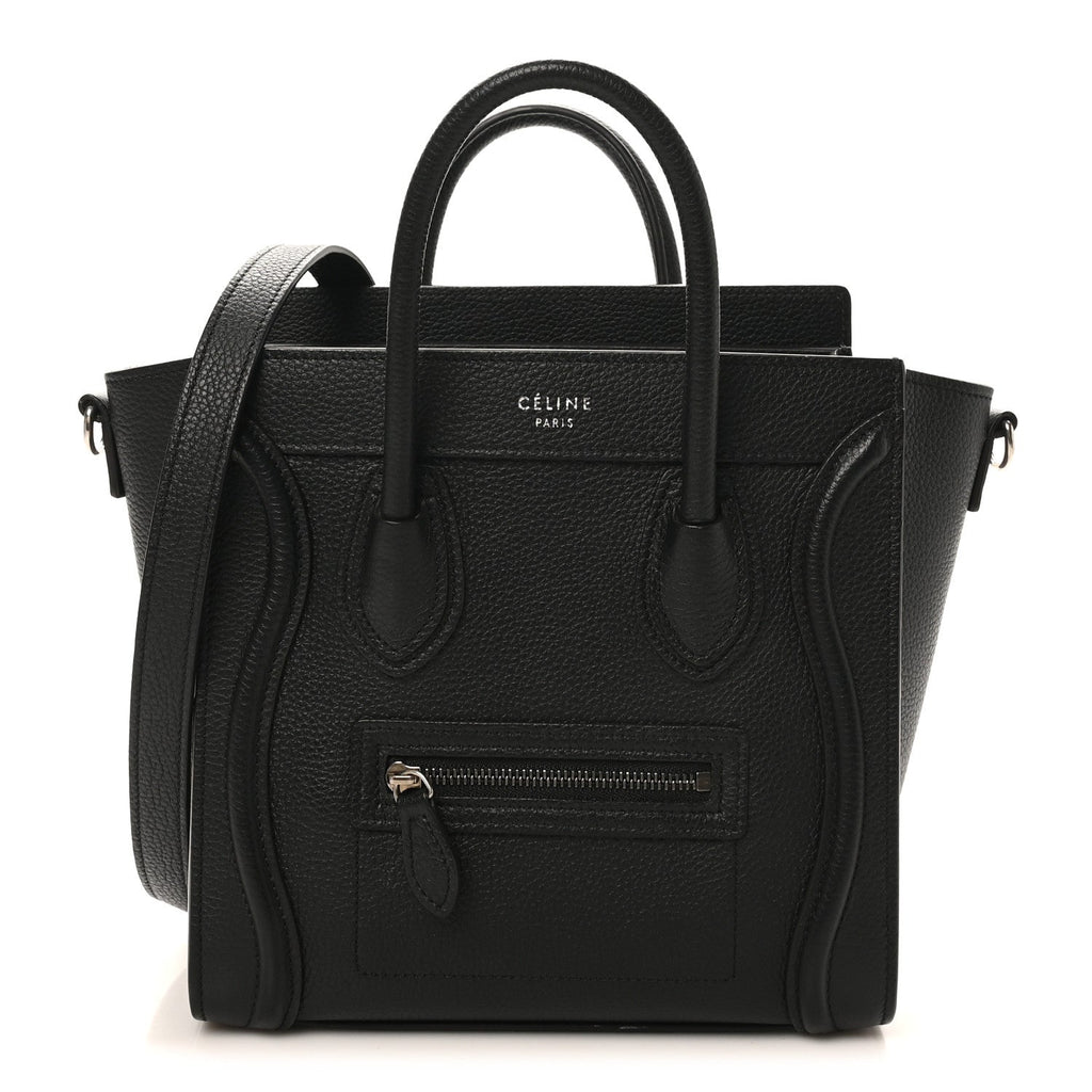 Drummed Calfskin Nano Luggage Black