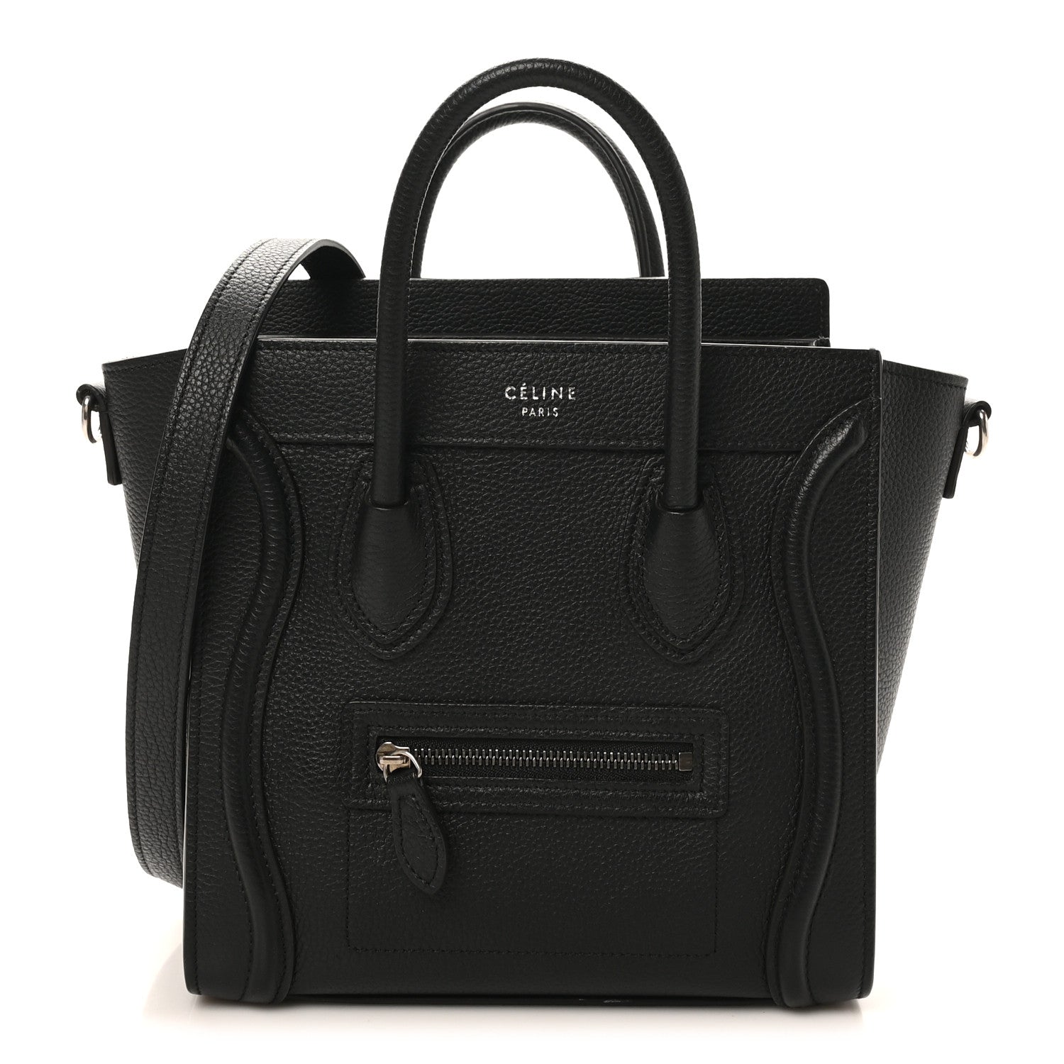 Drummed Calfskin Nano Luggage Black