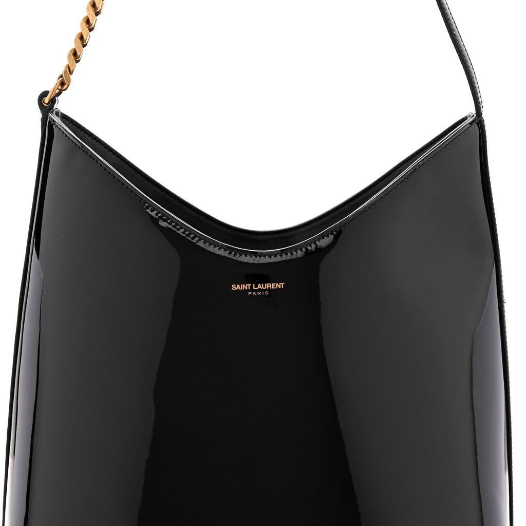Patent Calfskin Rendez-Vous Hobo Black