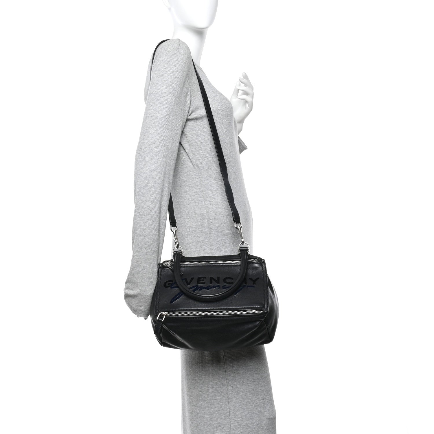 Sugar Goatskin Velvet Logo Small Pandora Black