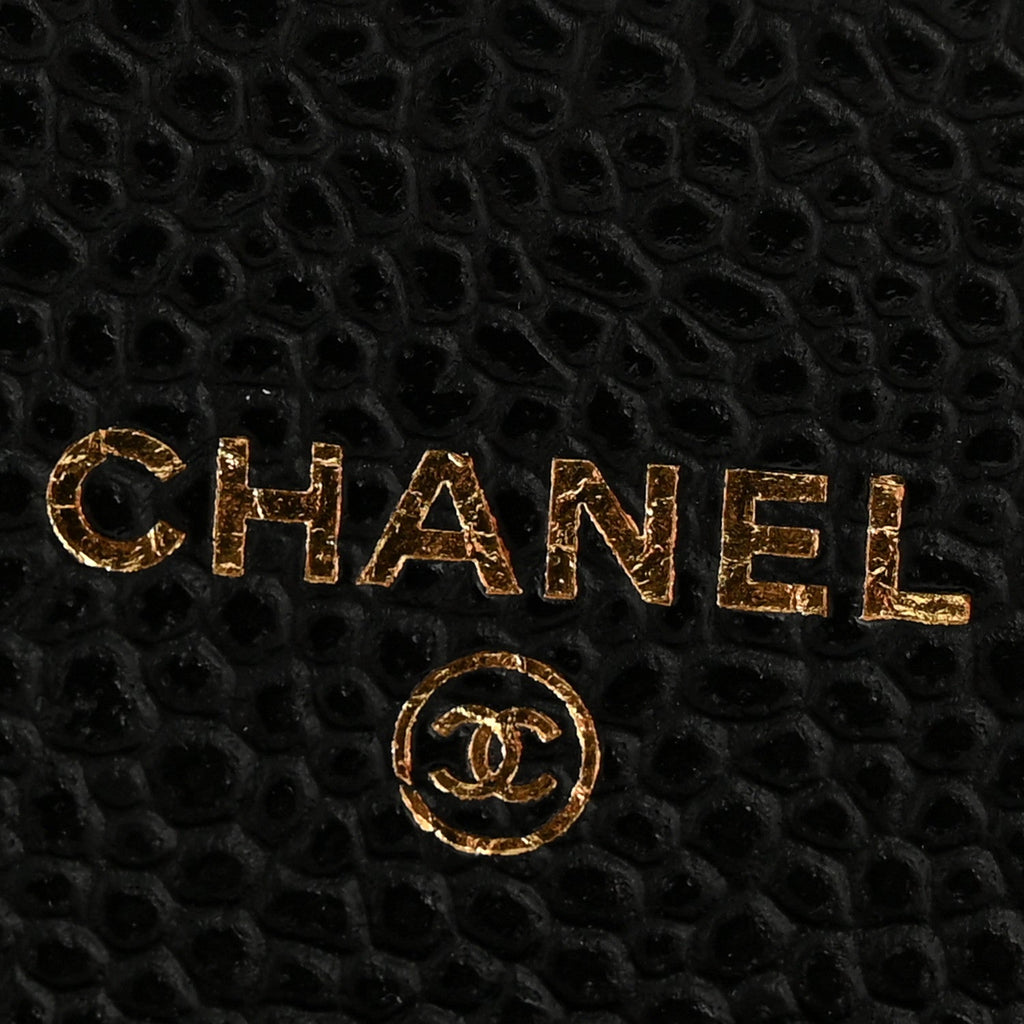 Caviar Quilted Flap  Holder Wallet Black