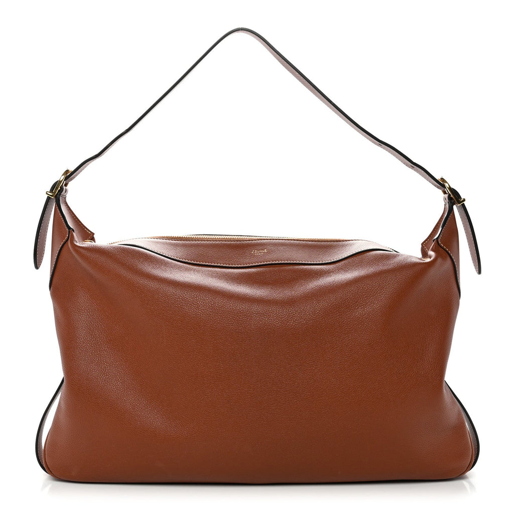 Supple Calfskin Large Romy Shoulder Bag Tan