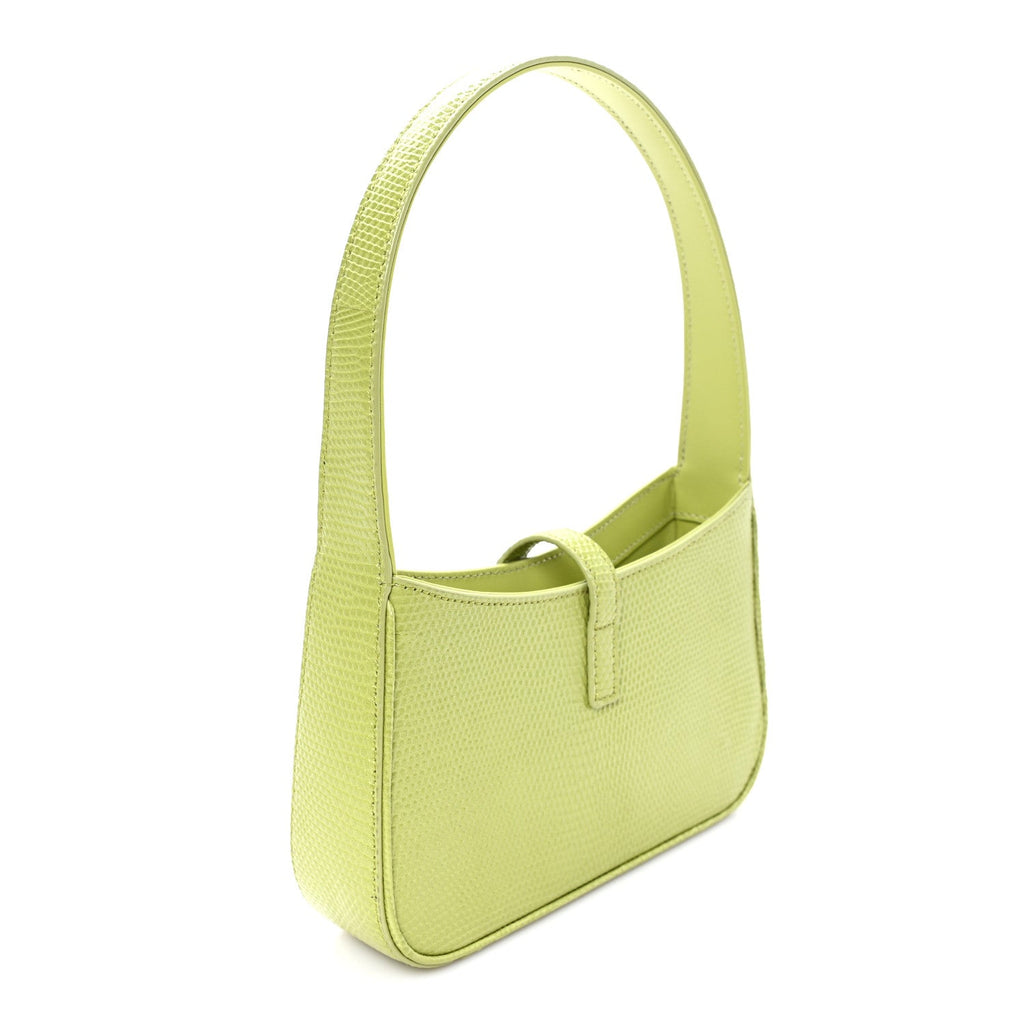 Calfskin Lizard Embossed Le 5 A 7 Mini Hobo Dull Lime