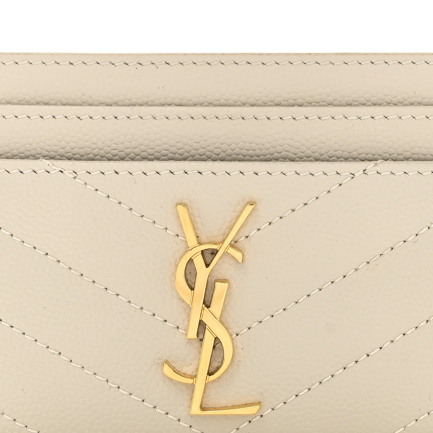 Grain De Poudre Matelasse Chevron Monogram Credit  Case Crema Soft