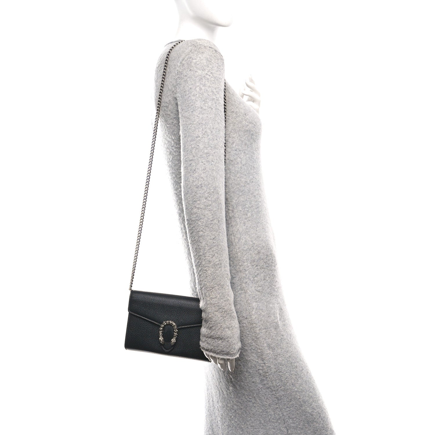 Calfskin Mini Dionysus Chain Wallet Black